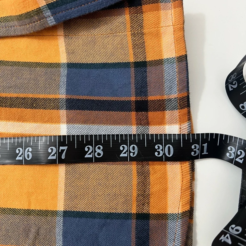 The North Face Orange and Blue Plaid Shirt